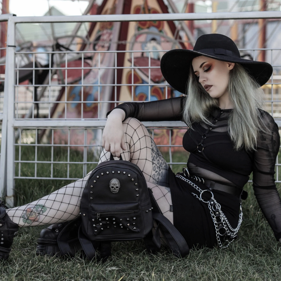 GothX Studded Skull Mini Backpack – GOTHX UK