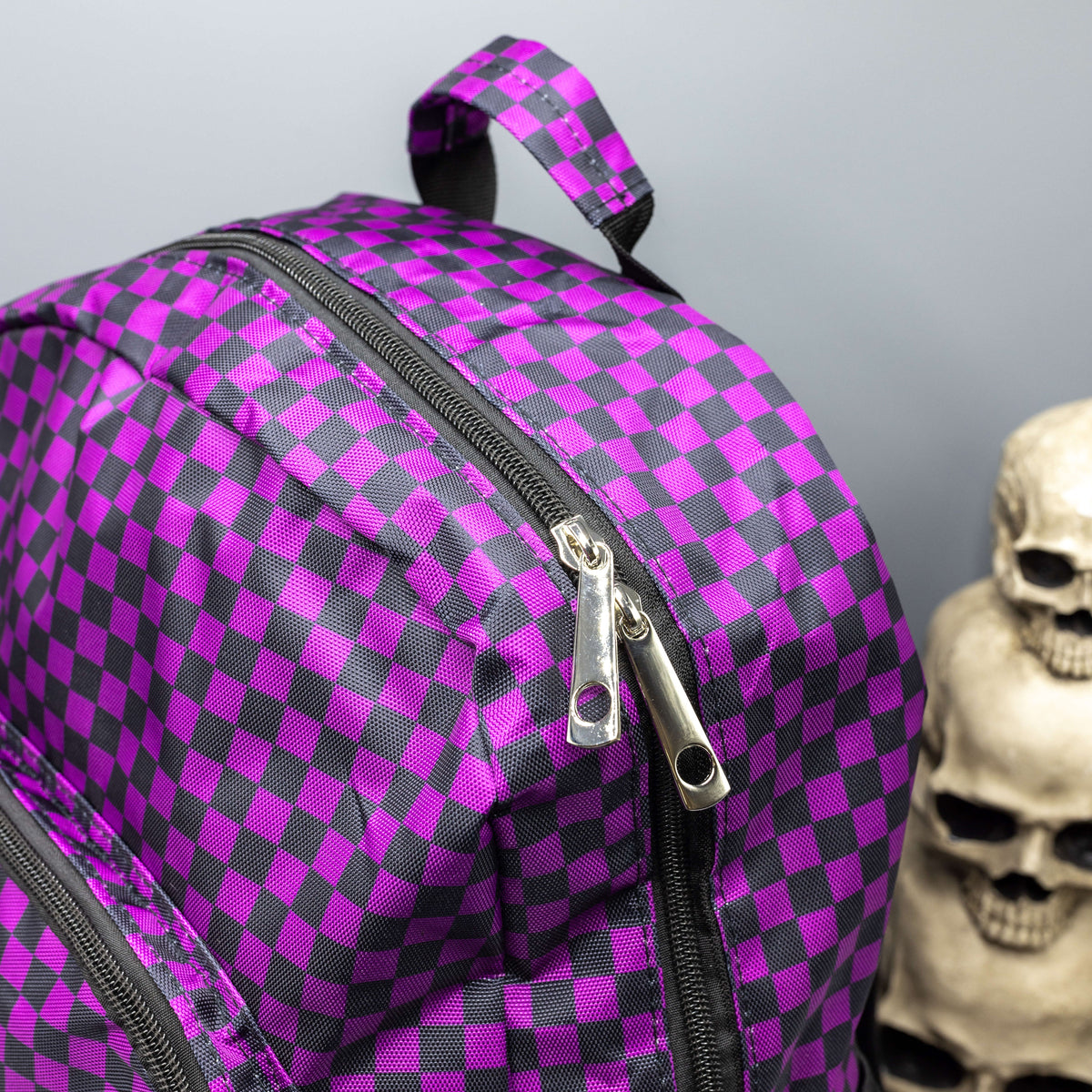 Checkerboard Teeth Backpack Purple Checkerboard Backpack – GOTHX UK