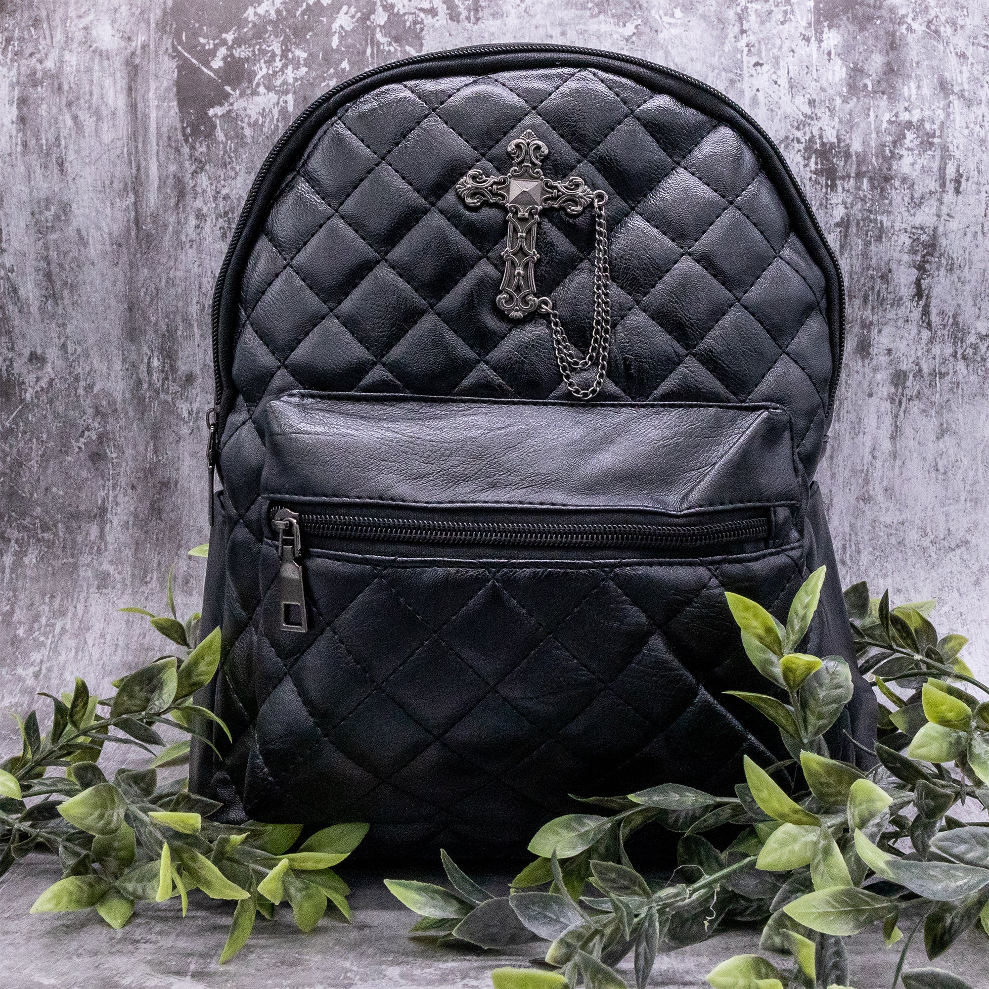 GothX Quilted Cross Mini Backpack – GOTHX UK