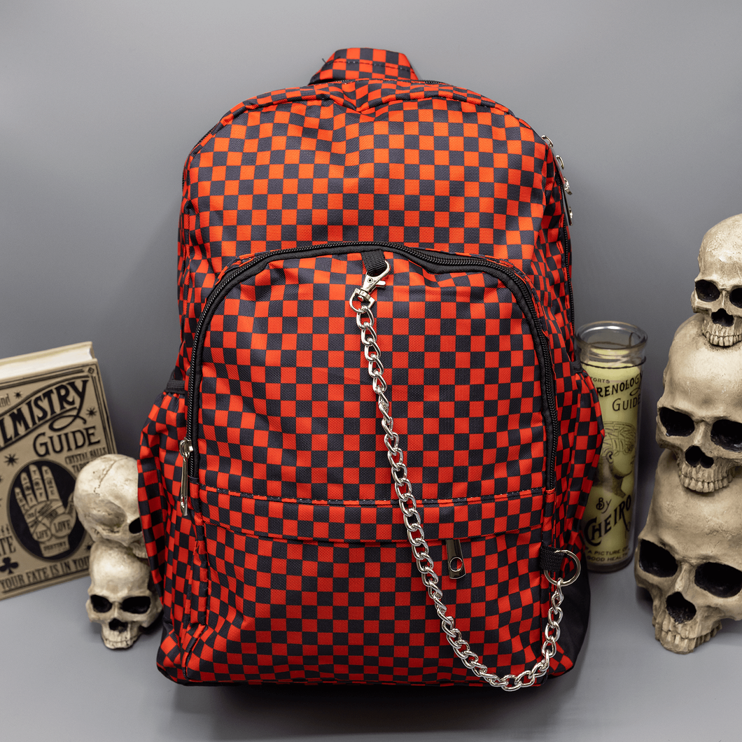 Red Checkerboard Backpack